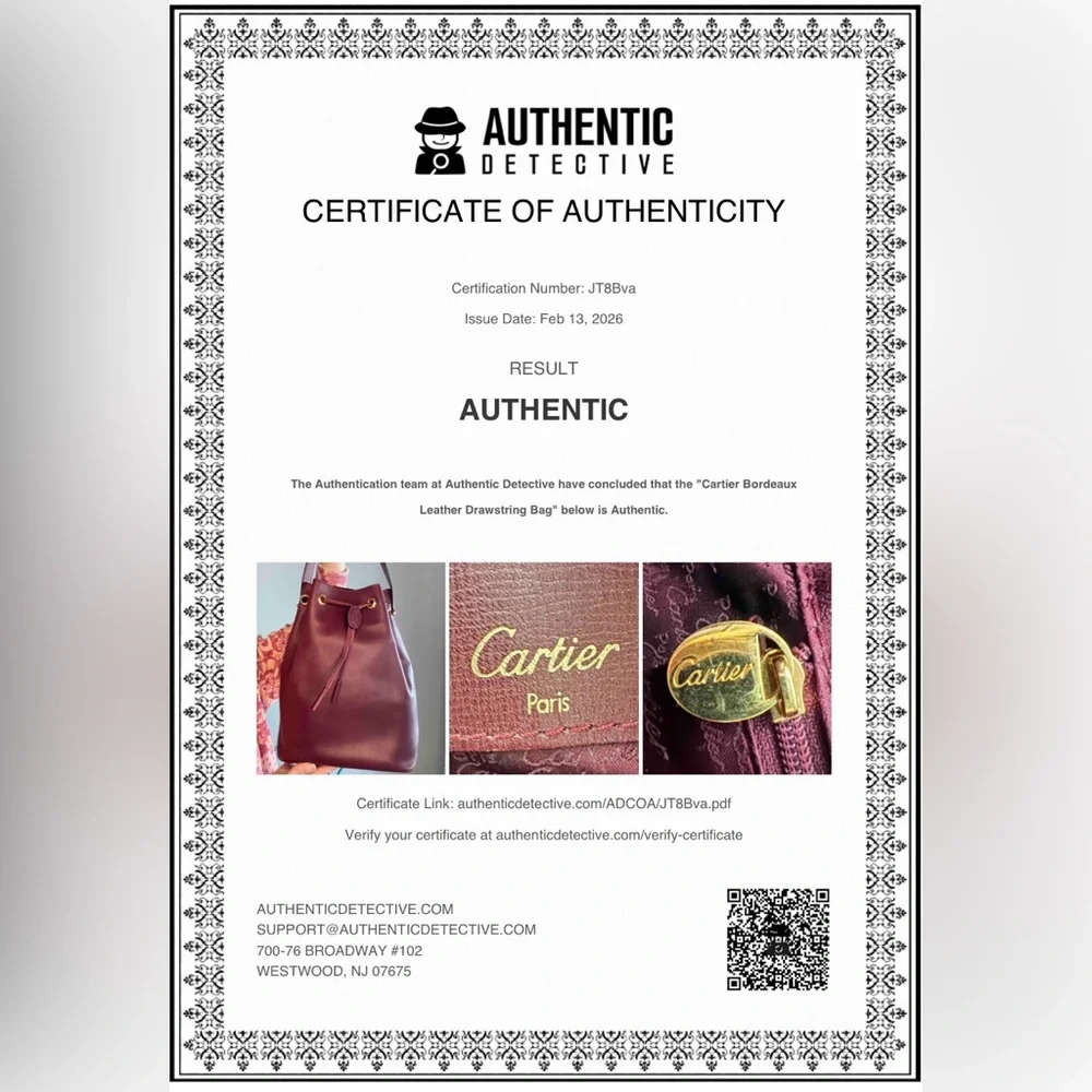 Cartier Vintage Calfskin Bucket bag with card and COA - Picture 3 of 17